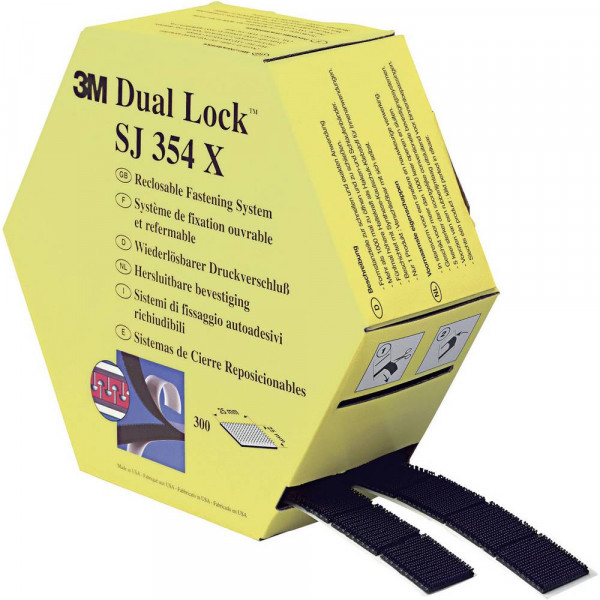 3M™ Dual Lock™ SJ354X Spendebox, Schwarz, 25 mm x 25 mm